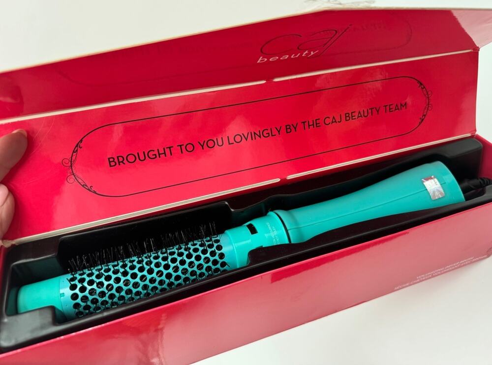 Caj Beauty Volumizing Hair Dryer Brush 1000-watts Turquoise Ionic 2 Settings New